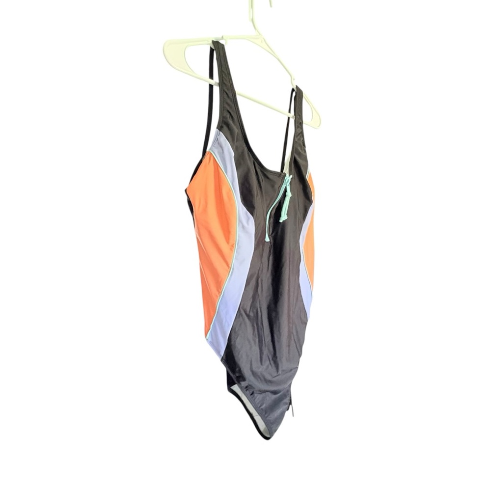 Sports Illustrated MultiColor Zip Up One Piece Swimsuit XL - Picture 4 of 14